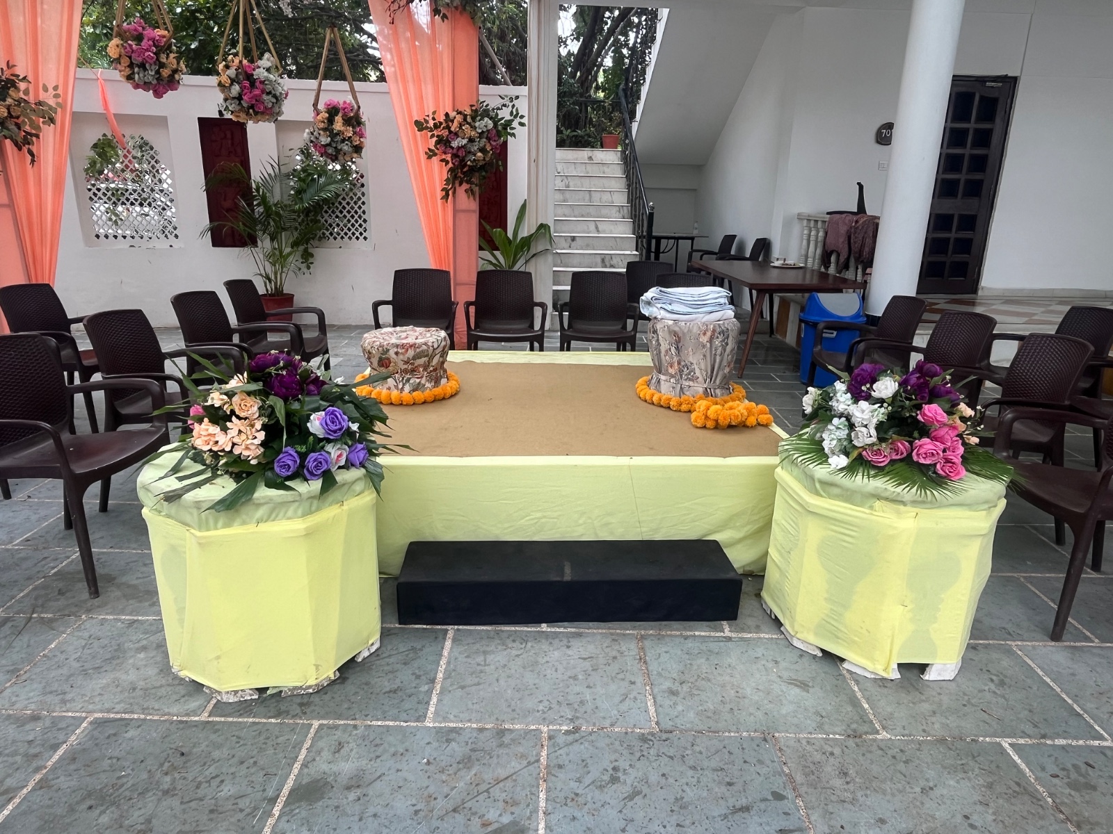 Intimate ceremony seating setup