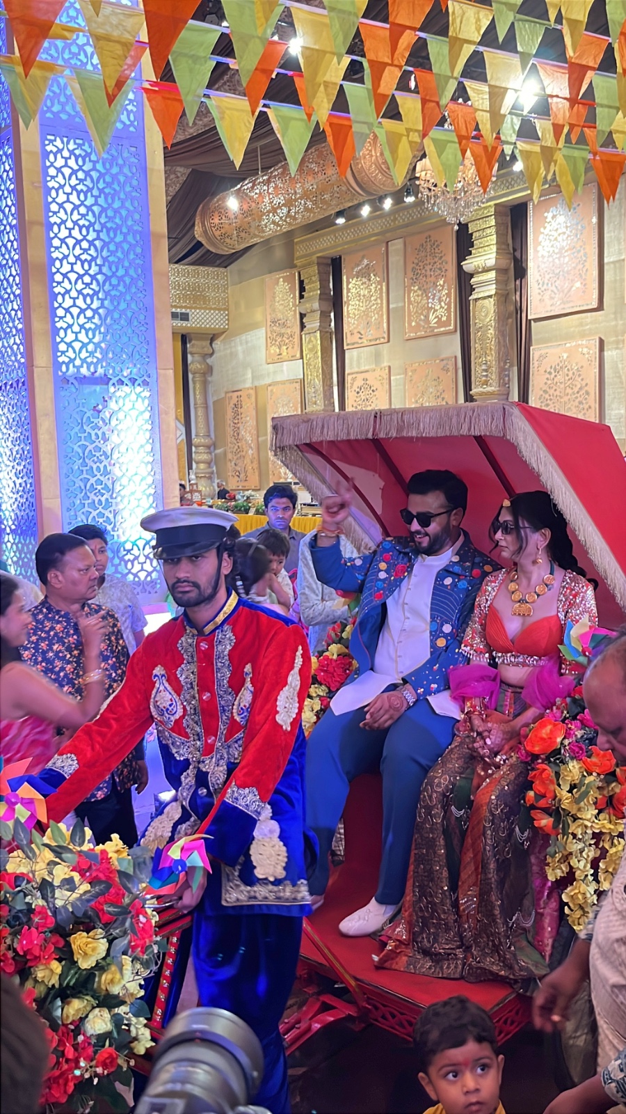 Bride and groom entry rickshaw concept